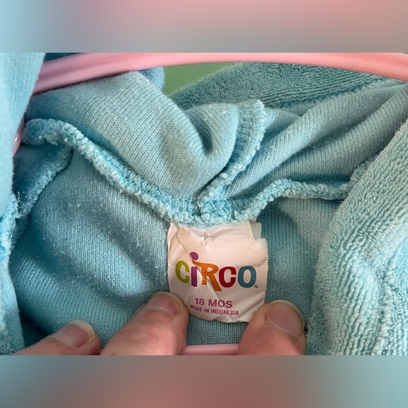 Circo Aqua Blue Hooded Over the Head Cover Up, Baby Girl Size 18months - Picture 5 of 6